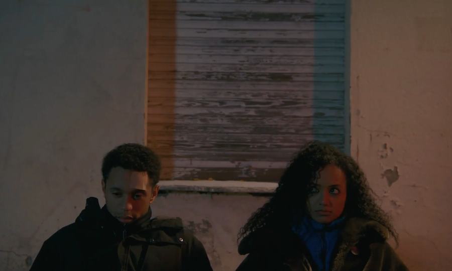 Pranali and a fellow actor seated outside in Ghosts, Coming Home.